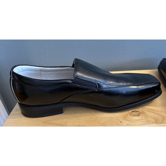 Near Mint. stacy adams hillman black bike‎ toe slip on leather loafer 11W - Picture 5 of 12